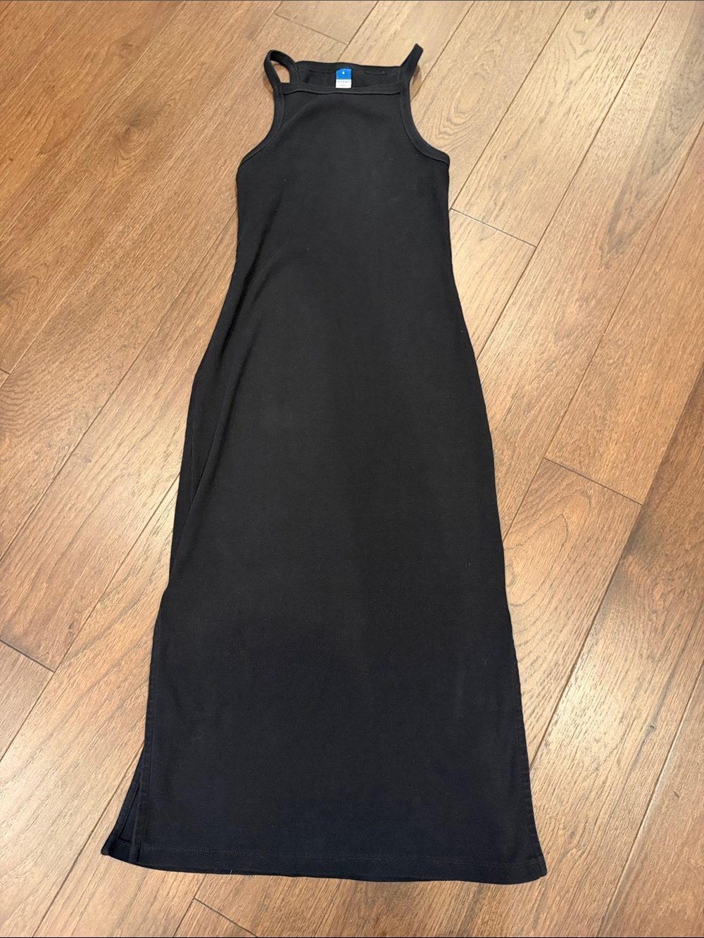 Old Navy Black Ribbed Tank Midi Dress Size Small - C27-171